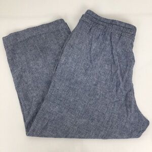 H&M LOGG Women’s Striped Linen Blend Comfy Casual Pant/Trouser Size 14 Coastal